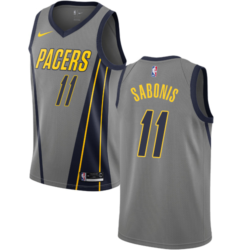 Gray Nike Indiana Pacers #11 Pacers Jersey - Mesh Fabric Game Day Wear