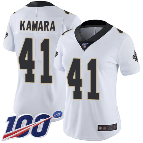 Official NFL O S Saints #41 Alvin Kamara White Limited Jersey