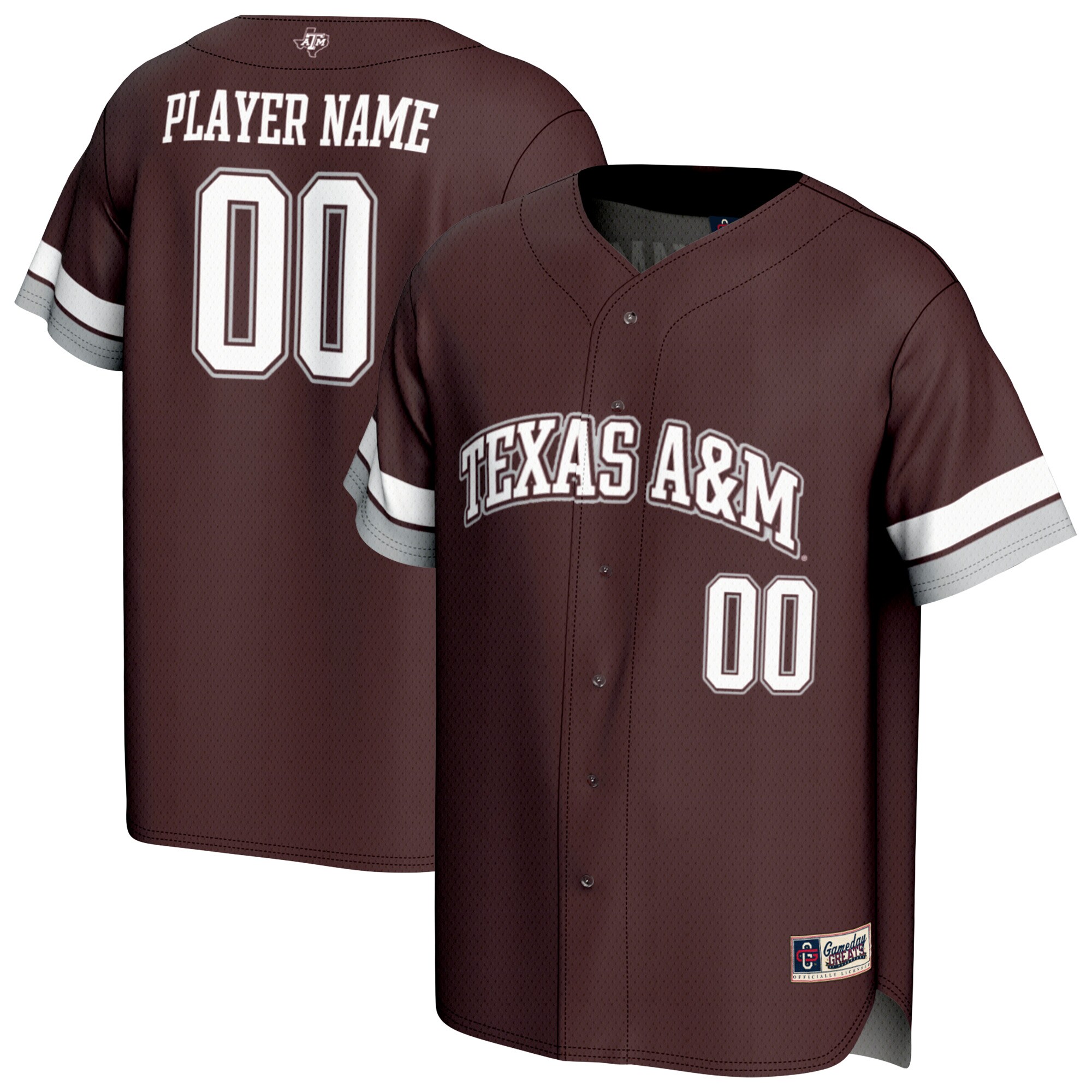 [DDG] Texas A&M Aggies GameDay Greats Unisex NIL Pick-A-Player Lightweight Baseball Jersey - Maroon