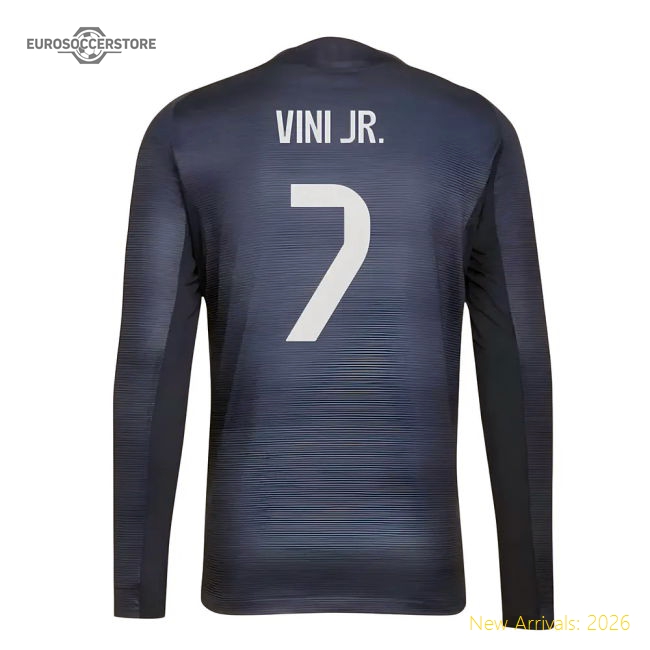 2025-2026 Real Madrid Authentic Long Sleeve Second Jersey (vini Jr 7)