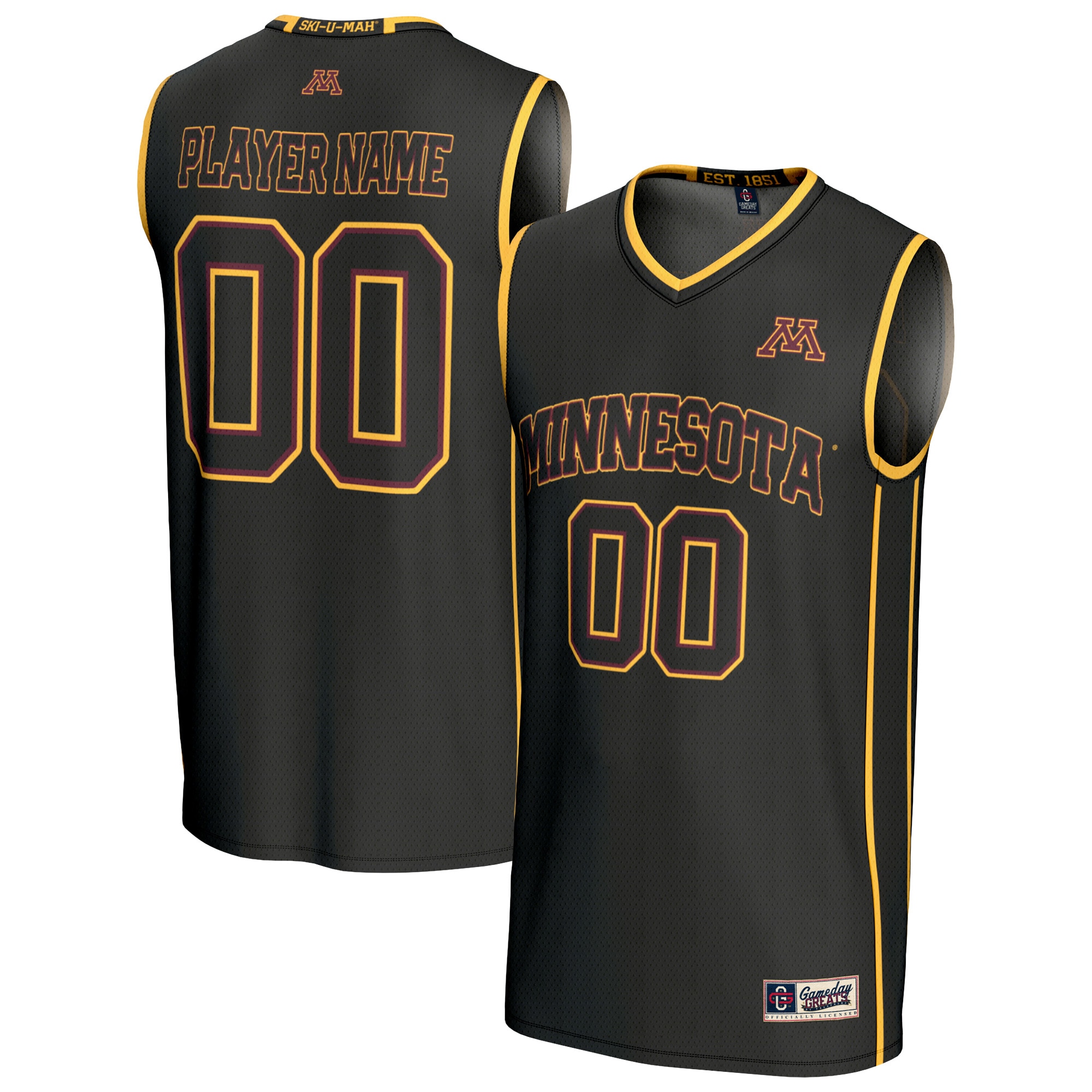 [NJP] Minnesota Golden Gophers GameDay Greats Youth Youth Lightweight Collegiate Women's Basketball NIL Fashion Jersey - Black