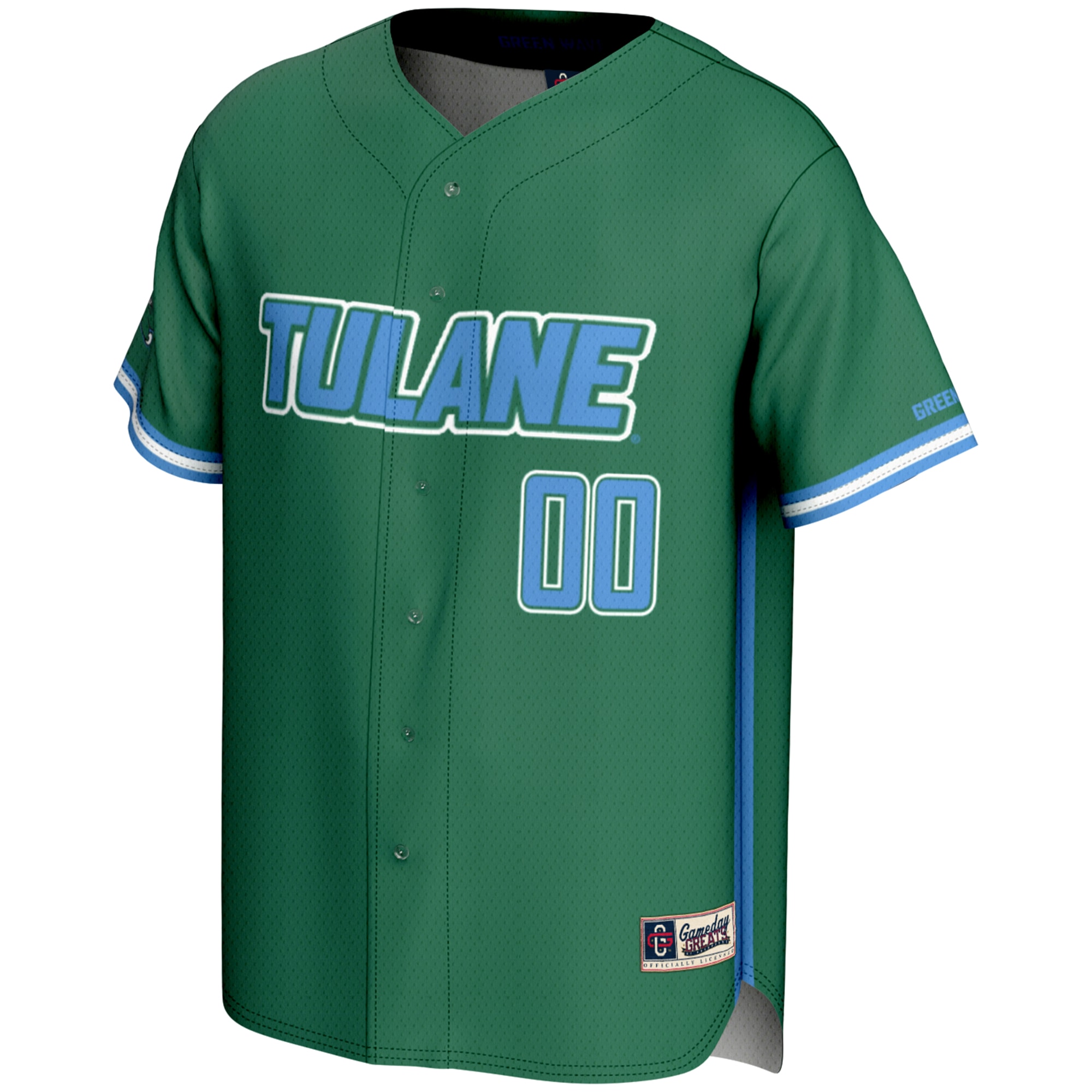 [NJP] Tulane Green Wave GameDay Greats NIL Pick-A-Player Lightweight Baseball Jersey - Green