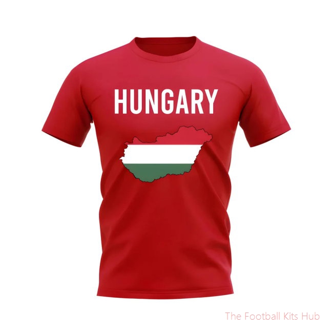 Men Hungary Map T-shirt (Red) UEFA Euro