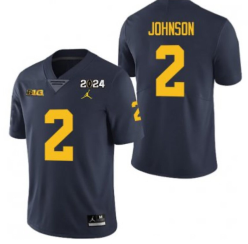 Men's U-M Wolverines Game 2024 breathable Will Johnson #2 stitched