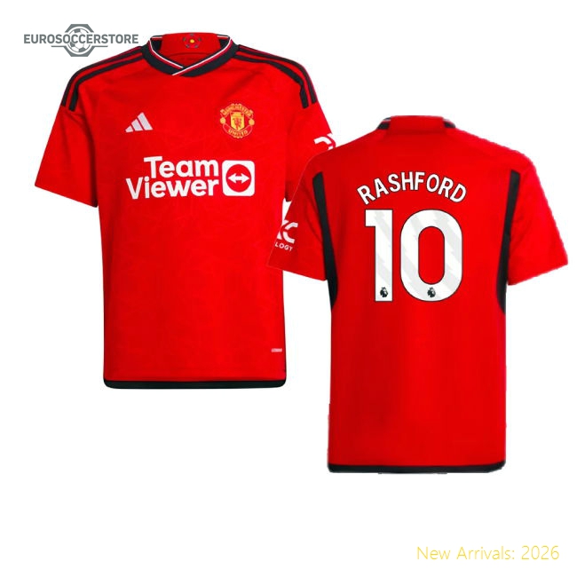 Man Utd Kids Rashford Durable Jersey Climacool Lightweight