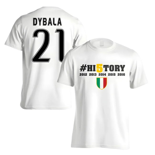 Juve Juventus History Winners T Shirt Dybala #21 Top Tier Enthusias...