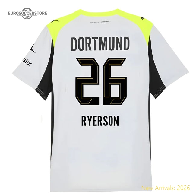 Trending 2025-2026 Borussia Dortmund Away Shirt (Ryerson 26)