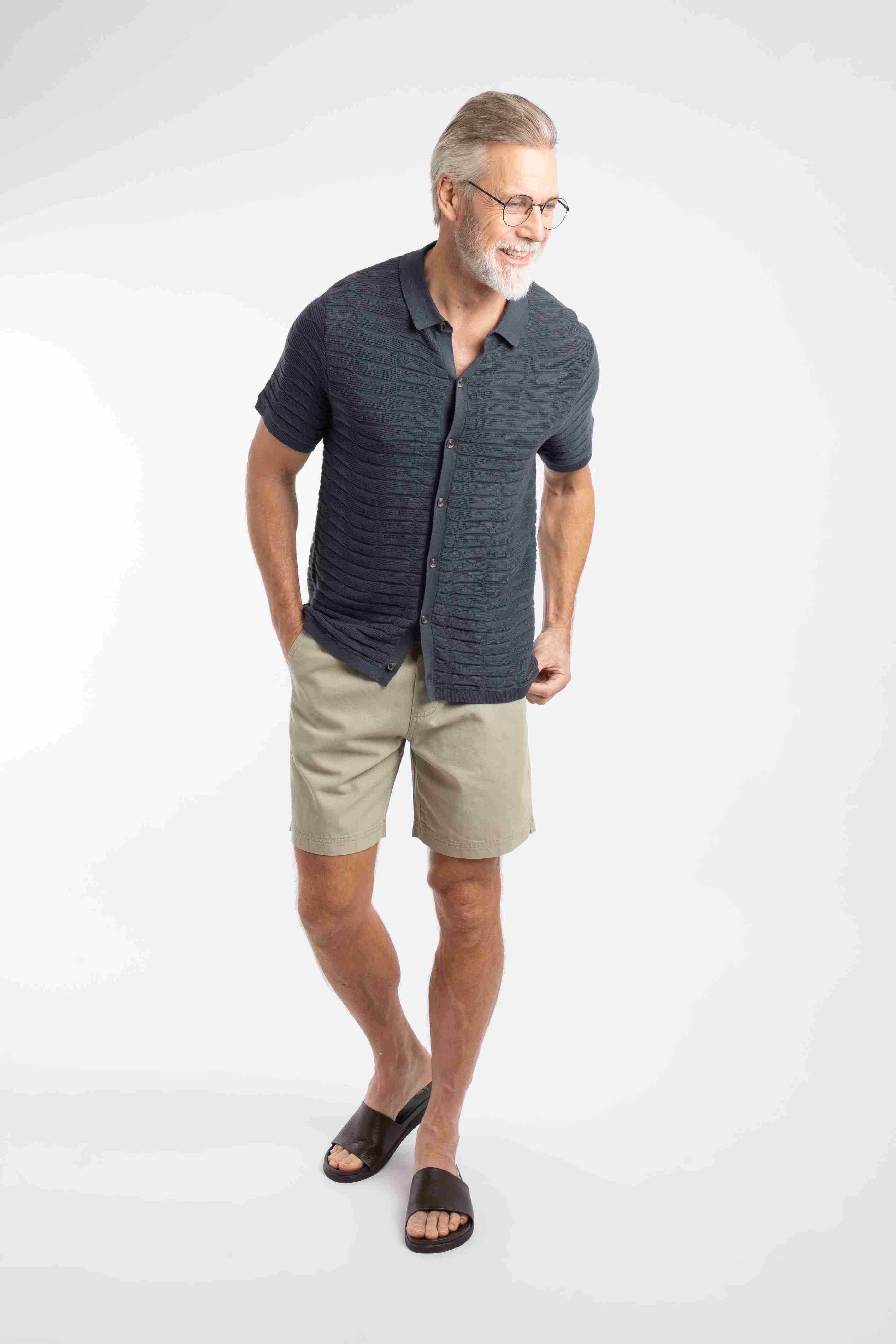 Tod Short Sleeve Knitted Shirt Navy