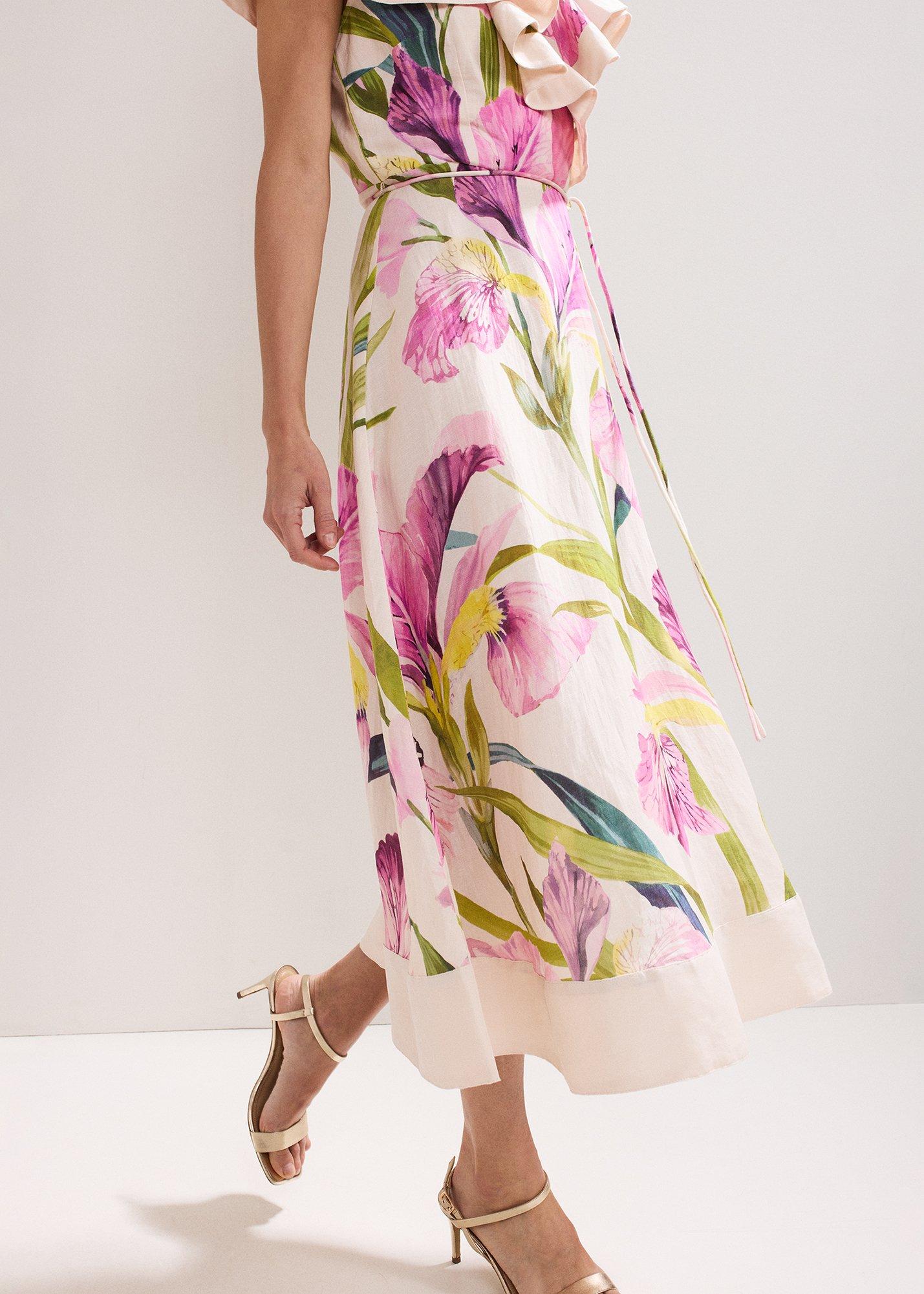 Matilda Floral Linen Ruffle Dress