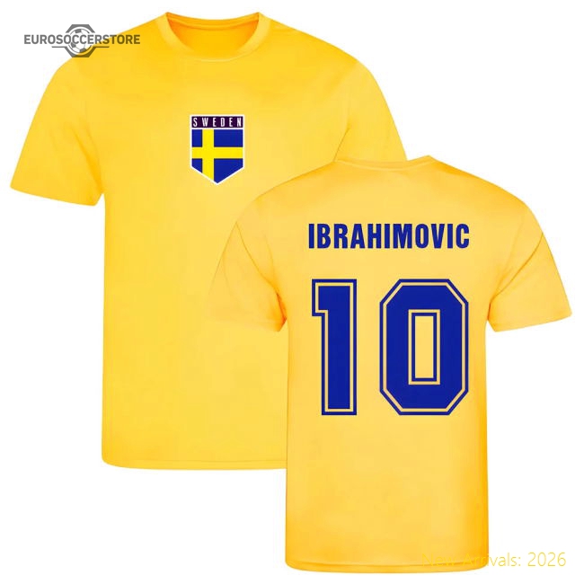 Authentic Ibrahimovic Sweden Training Jersey (yellow) - Premium