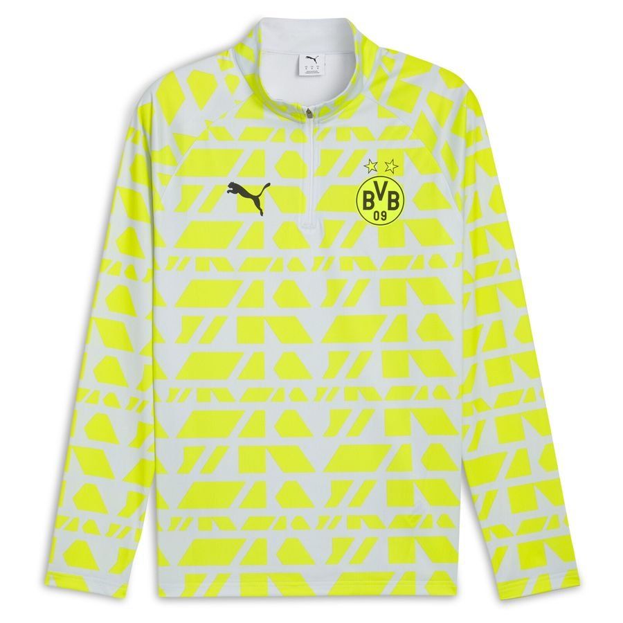 Dortmund Training Shirt Pre Match 1/4 Zip Silver Metallic/yellow Alert