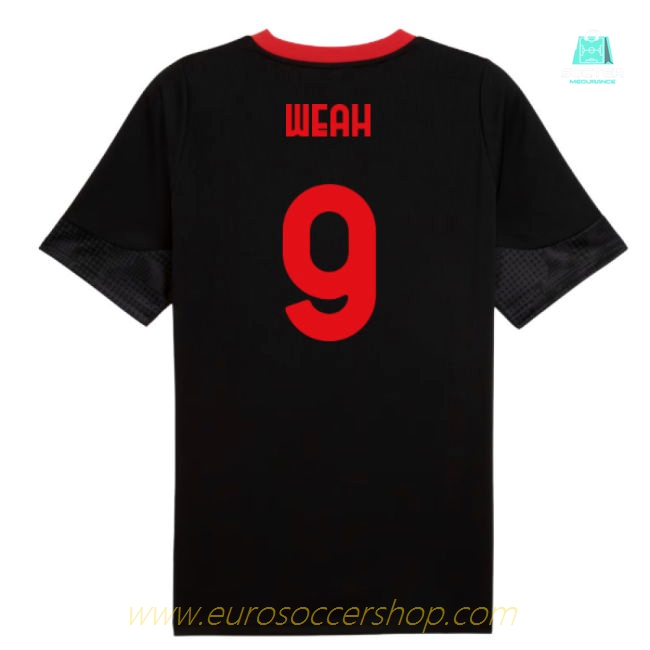 2025-2026 AC Milan Training Jersey (Black) (Weah 9)