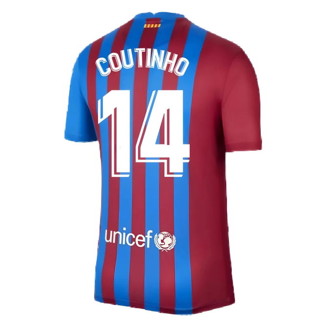2021-2022 Barcelona Home Cost Effective Football Shirt (COUTINHO 14)