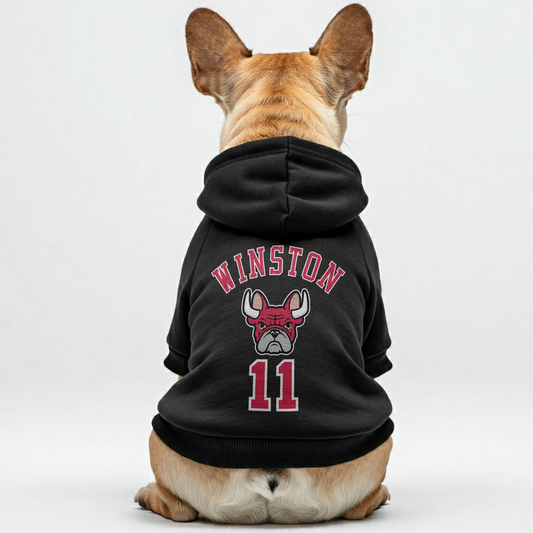 Trendy Personalized French Bulldog Hoodies With Custom Name And Numbe...