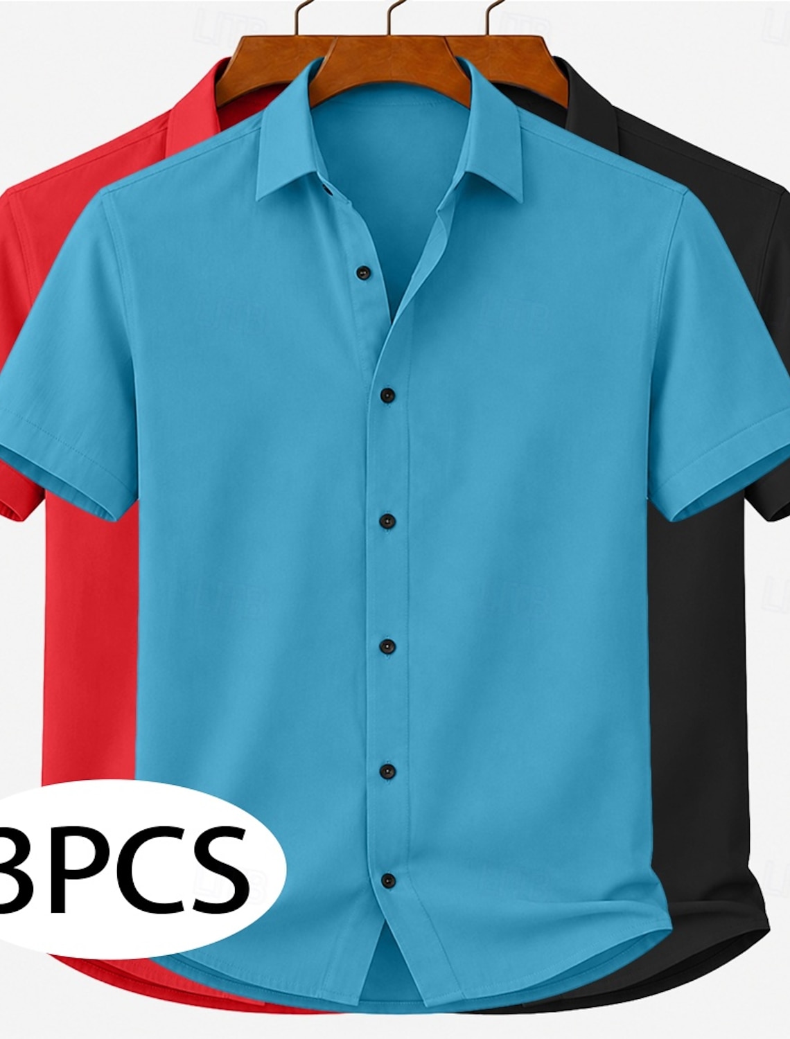 Men Shirt Casual Shirt Button Up Shirt White+Pink+Light Blue Light BLue+Green+Black BLue+Red+Black Yellow+Pink+Black Green+Gray+Black Short Sleeve Plain Shirt Collar Casual Daily Plain Clothing