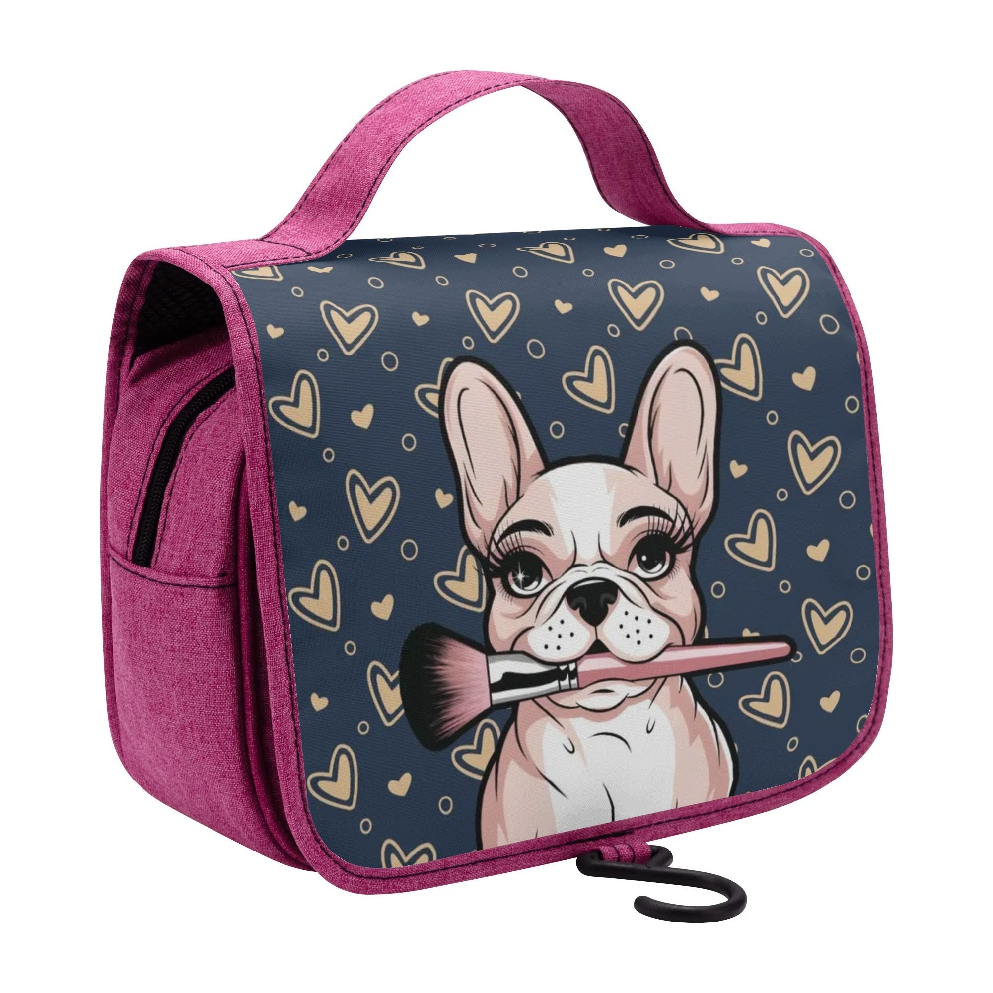 French Bulldog Waffles Cosmetic Travel Bag Durable Dog Item