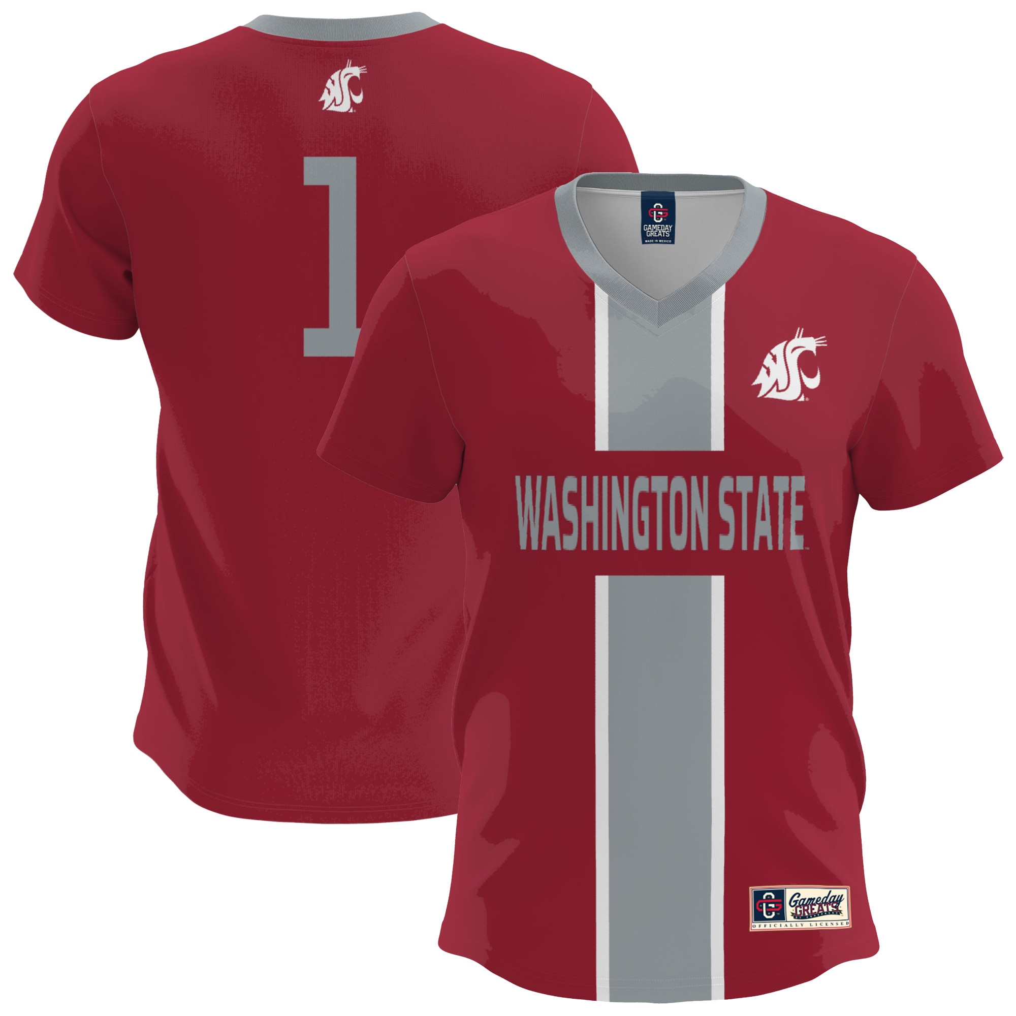 [ESK] Washington State Cougars GameDay Greats Lightweight Soccer Fashion Jersey - Crimson