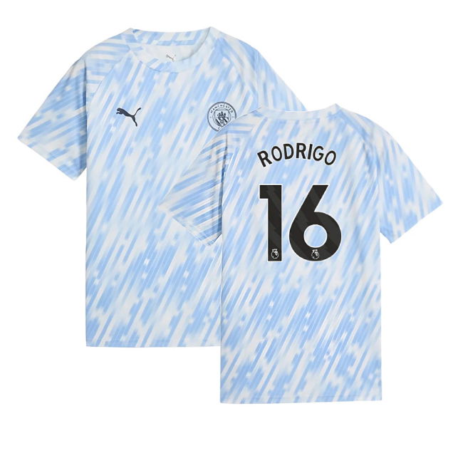 vintage 2025-2026 Man City Warm Up Jersey (Silver Sky) - Kids (Rodr...