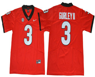 Men's UGA Bulldogs Red 2017 home jersey Todd Gurley #3 away jersey