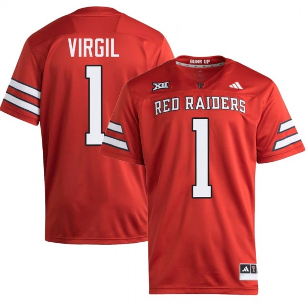 Men Texas Tech Red Raiders Reggie Virgil #1 Ncaa Red Performance