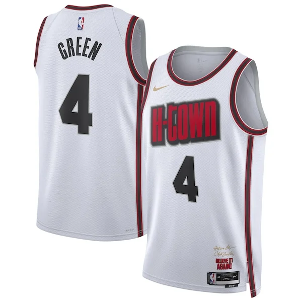 Elite Jalen Green HOU Swingman Jersey - White - Licensed Product