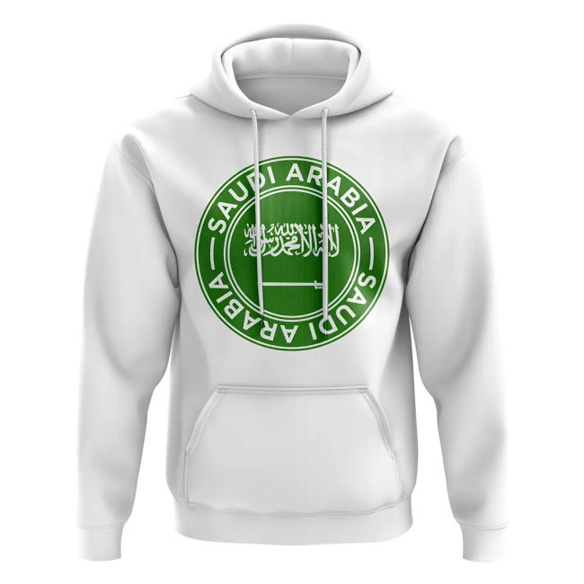 Top-Tier Saudi Arabia Football Badge Hoodie (White) Performance-Driven