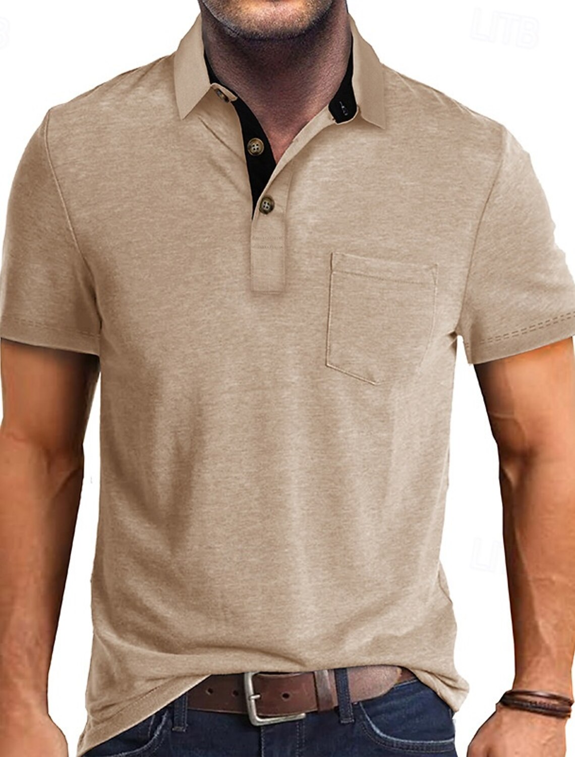 Men's Golf Shirt Polos Shirts Work Casual Lapel Short Sleeve Basic