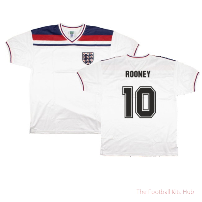 England 1980-82 Score Draw Replica Home Shirt (XL) (Good) (Rooney 10)