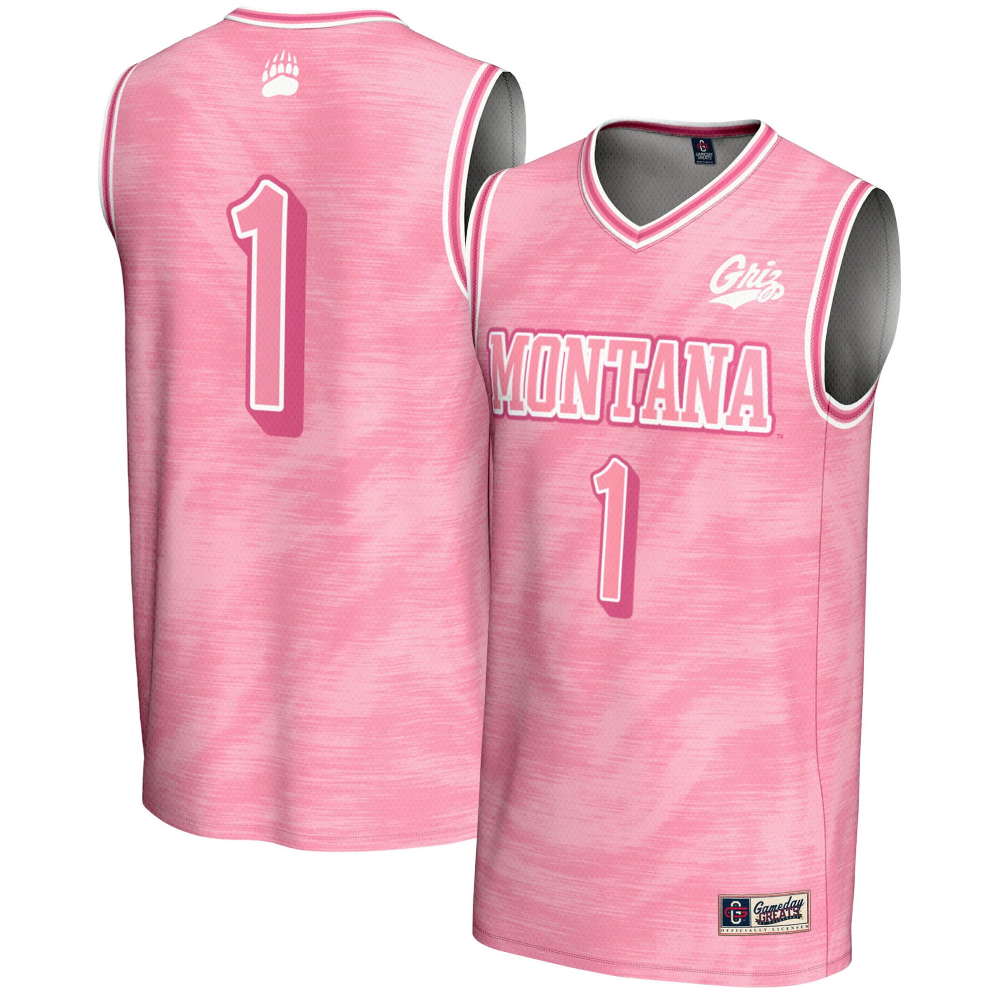 #1 Montana Grizzlies GameDay Greats Unisex Lightweight Basketball Fashion Jersey - Pink