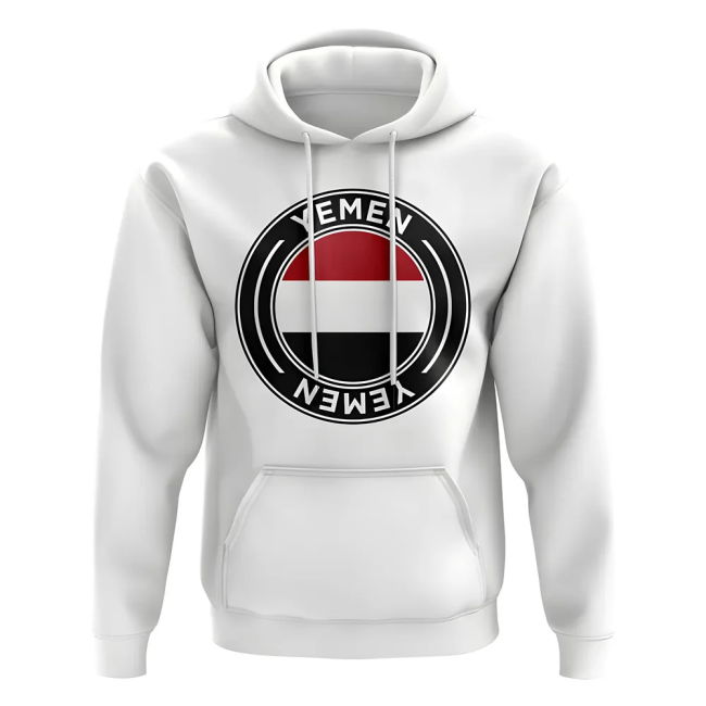 Collector'S-Item Yemen Football Badge Hoodie (White) Championship
