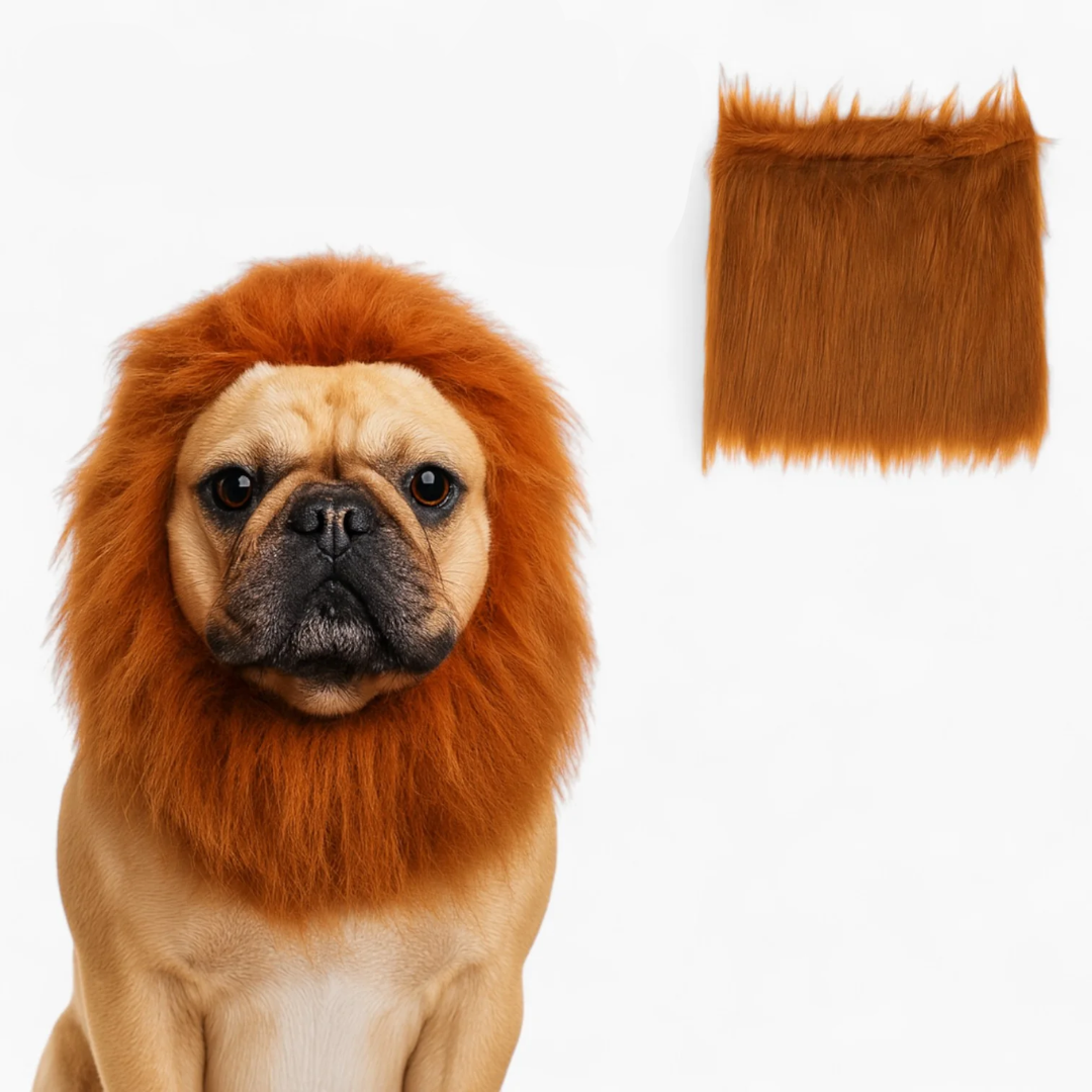 RoaRuff Frenchie Lion Mane Costume – Halloween Headgear Hat with Ear