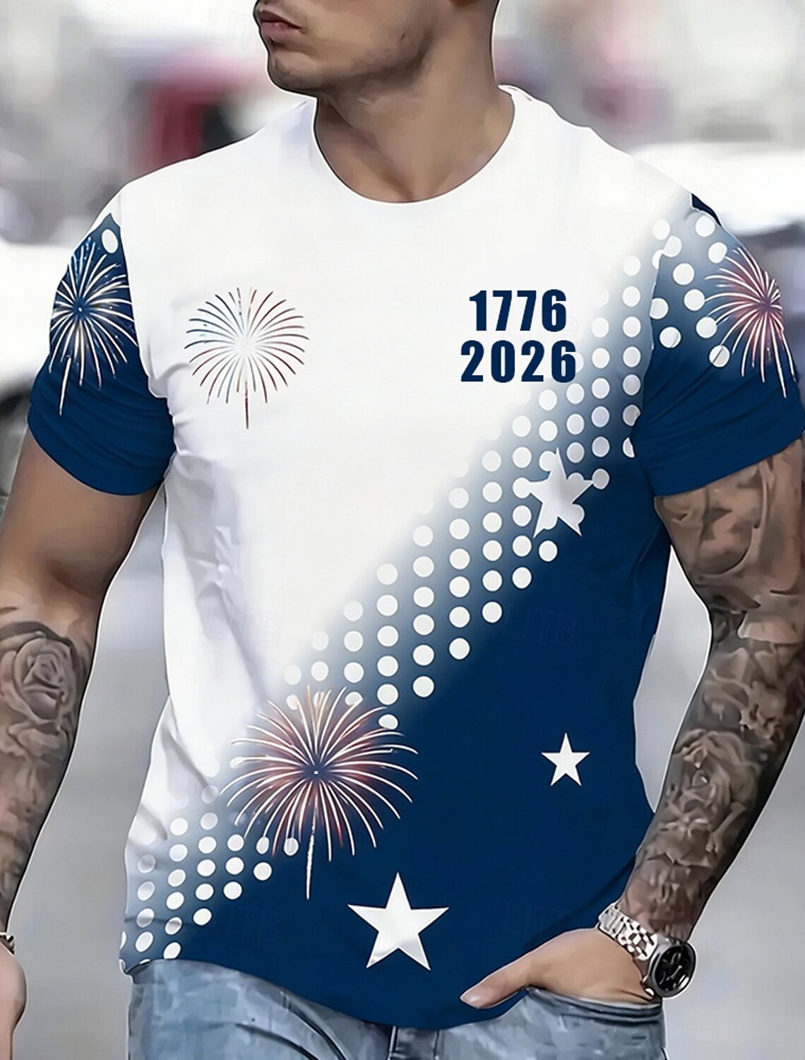 America's 250th Anniversary Men's American US Flag Patriotic Shirt