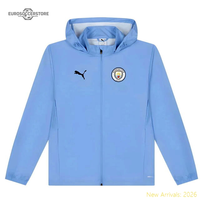 Official 2025-2026 Man City Training All-weather Jacket (light Blue
