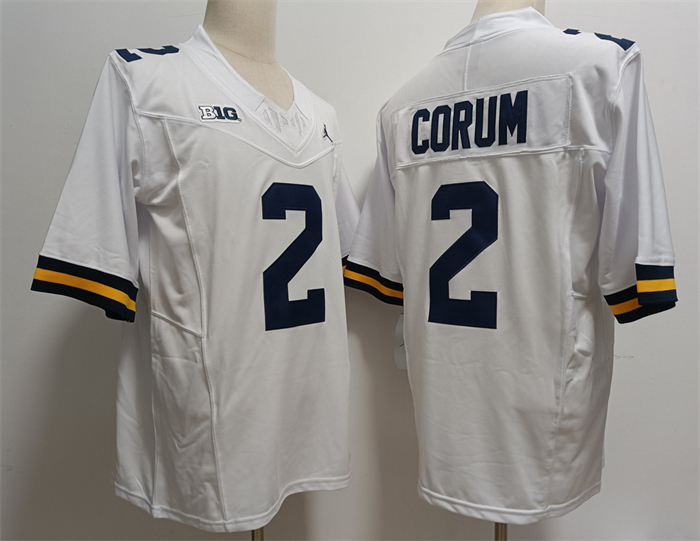 Men's Michigan UM White 2023 official licensed None #2 durabl Jersey