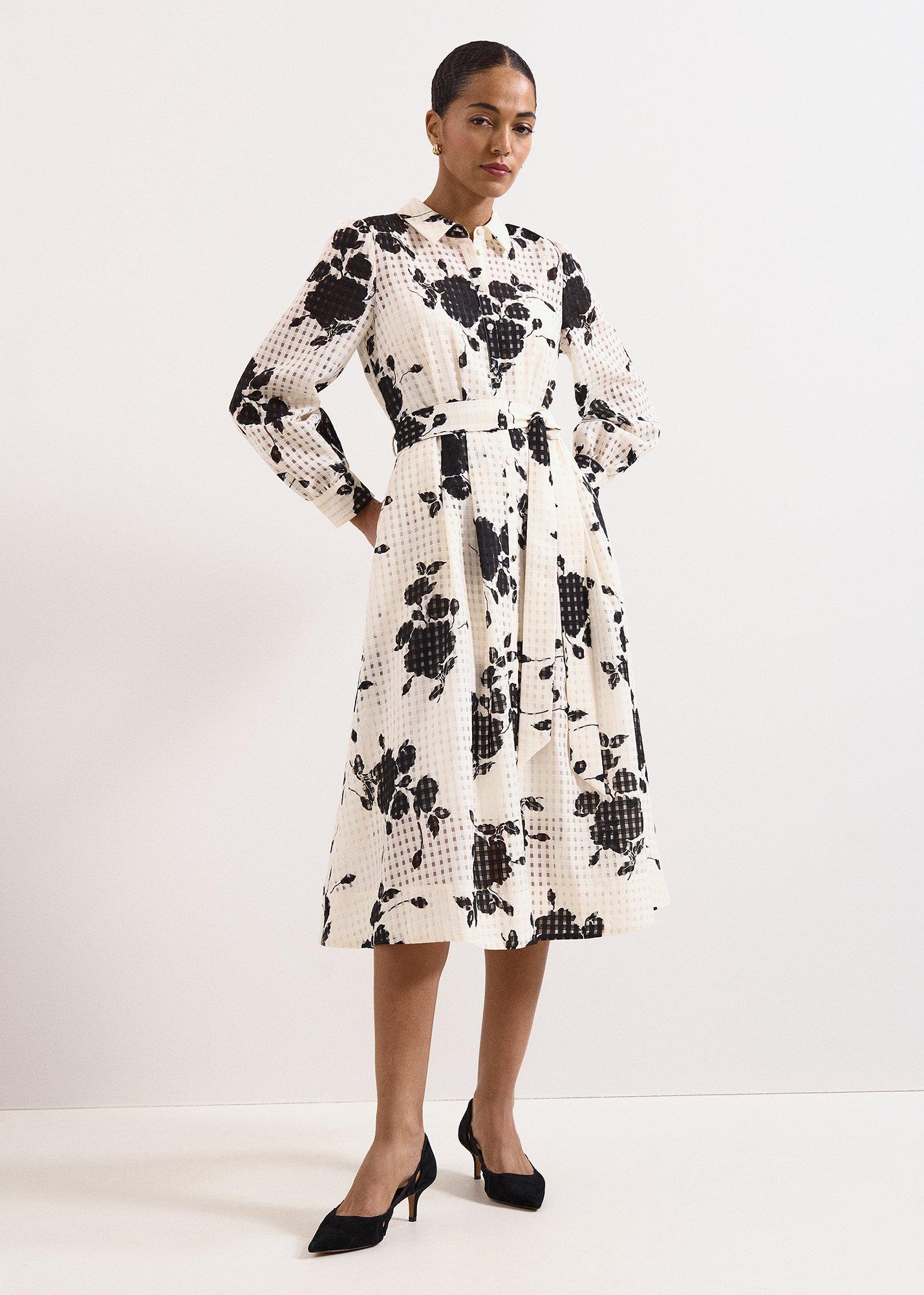 Natalie Ivory Floral Shirt Dress