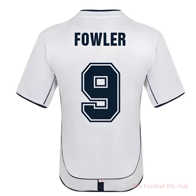 England 2002 Retro Football Shirt (Fowler 9)