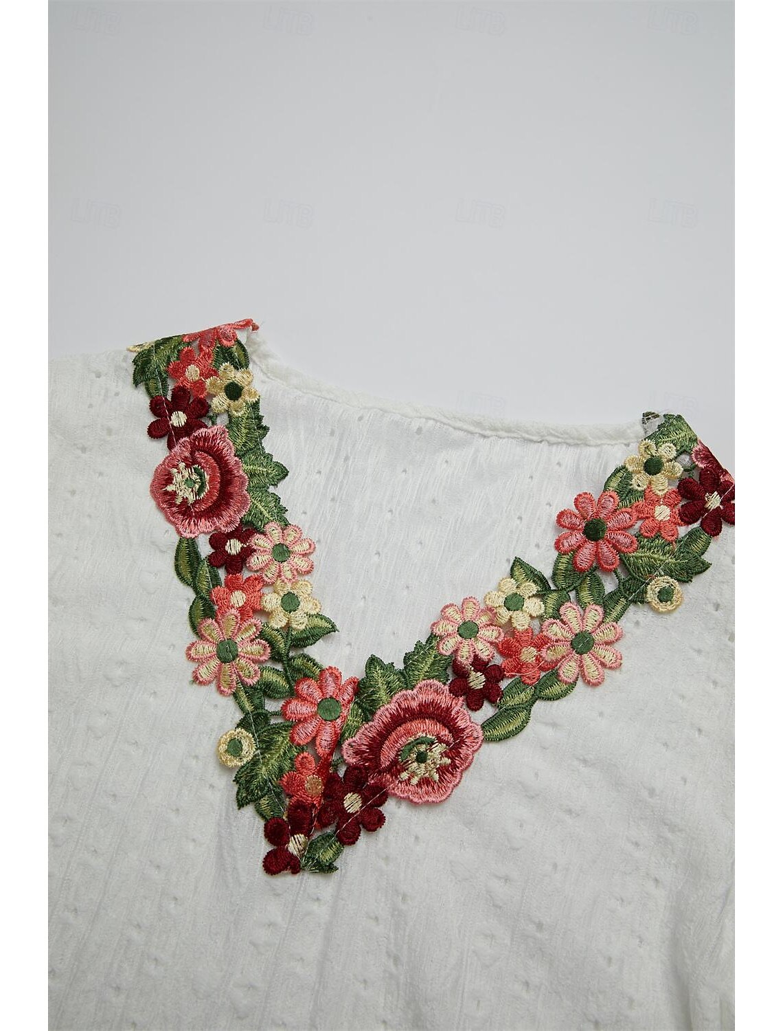 Women's Elegant Lace Tops Eyelet Blouse Floral Embroidery V-Neck Half Sleeve Summer Casual Outdoor Everyday Wear Romantic Petite Tops Summer Holiday Wear