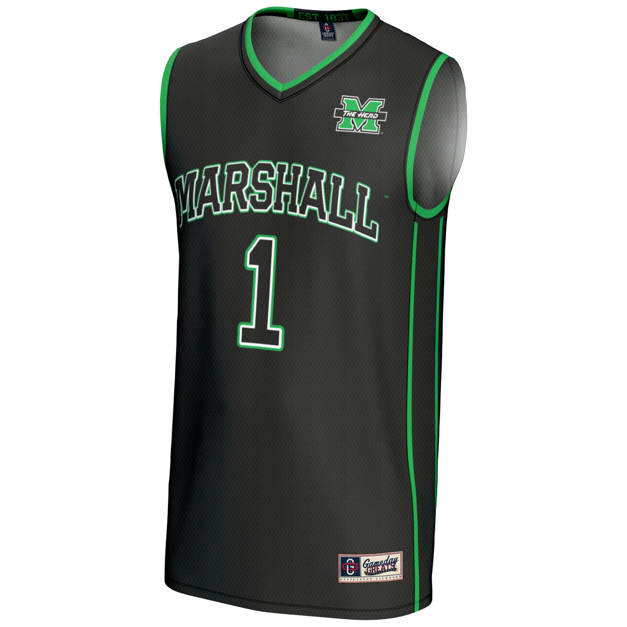 [DDG] Marshall Thundering Herd GameDay Greats Youth Lightweight Basketball Jersey - Black