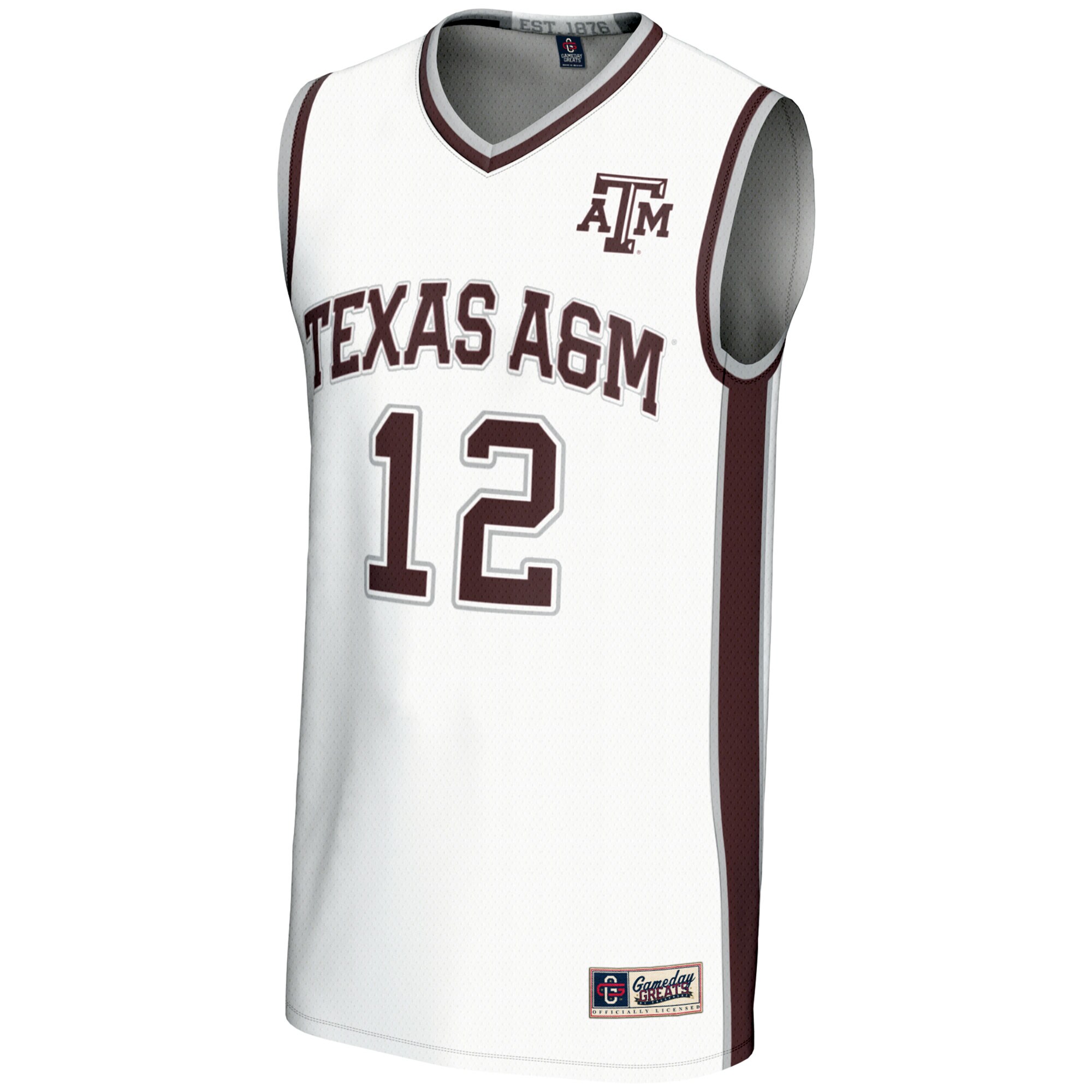 [NJP] Texas A&M Aggies GameDay Greats Youth Basketball Lightweight Fashion Jersey - White