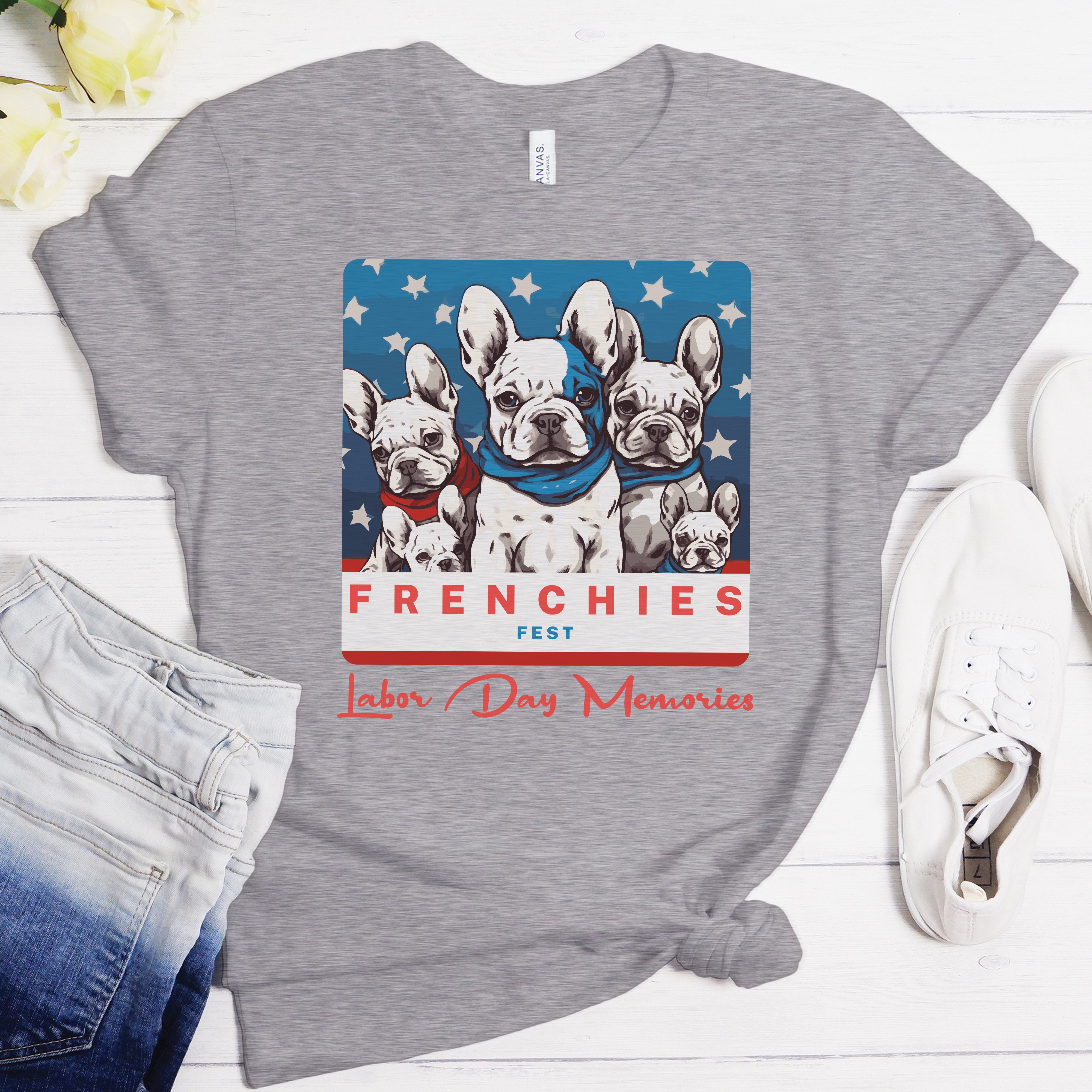 French Bulldog French Bulldog Love Meets Labor Day Fun Unisex T Shirt Durable Dog Item