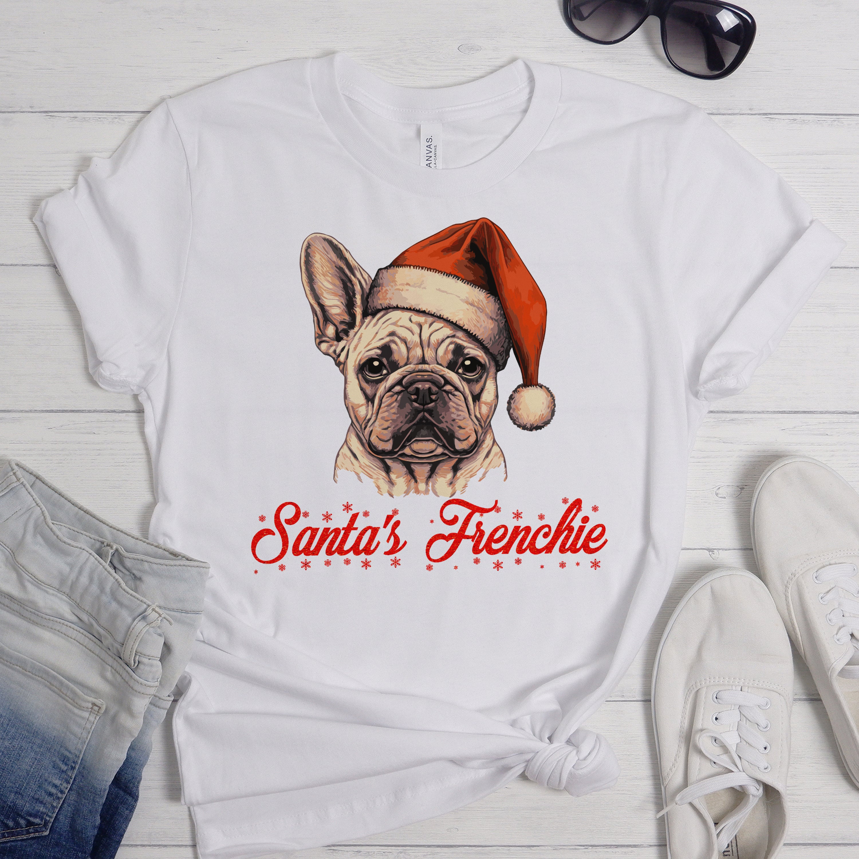 Santa's Frenchie - Dog Owner Unisex T-shirt Indoor Comfort