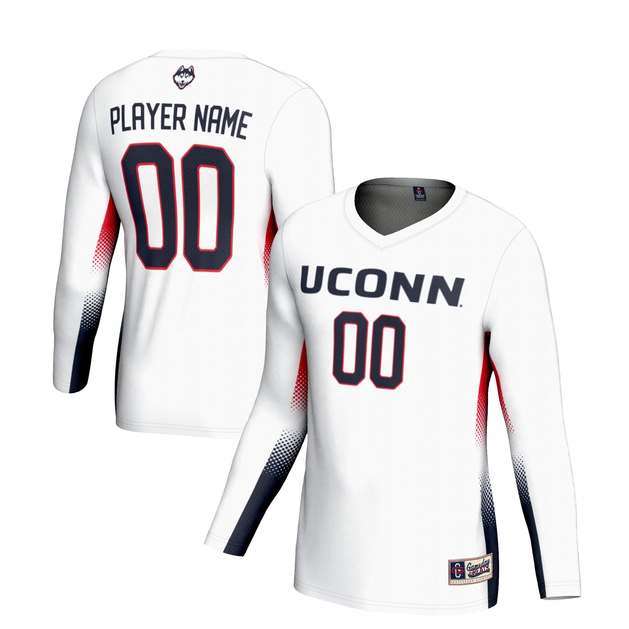 [NJP] Women's UConn Huskies GameDay Greats NIL Lightweight Volleyball Jersey - White