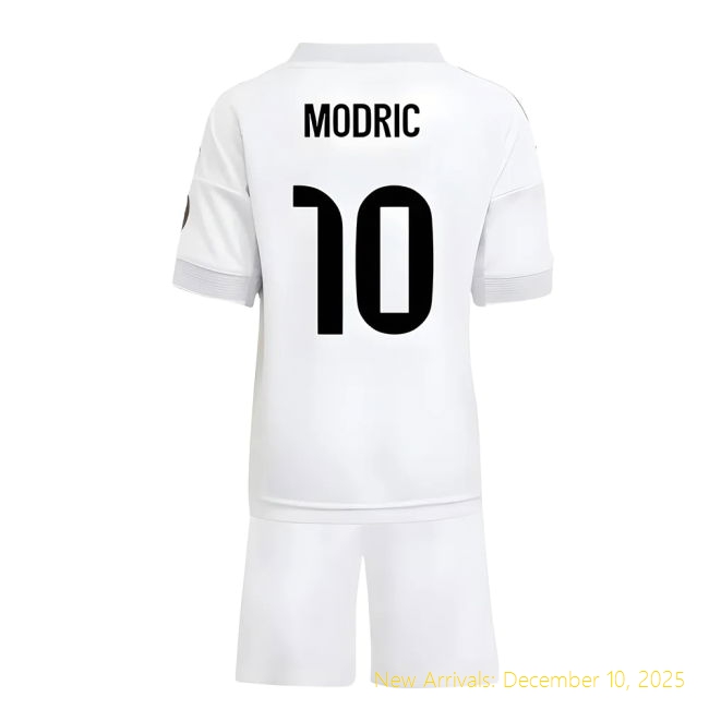 2025-2026 Real Madrid RM Premium Home Mini Kit (Modric 10) -