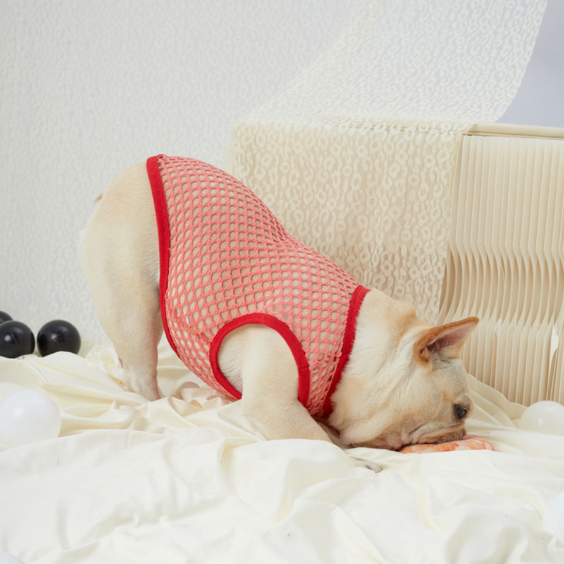 Comfortable French Bulldog Summer Clothes – Thin Hollow Mesh Vest For...