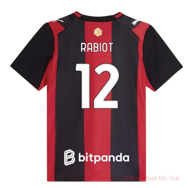 Premium AC Milan 2026-2027 Home Shirt (Kids) (Rabiot 12)