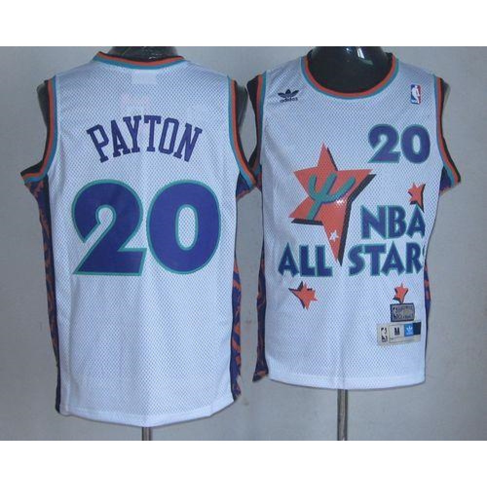 Thunder #20 Gary Payton White 1995 All Star Throwback Stitched NBA Jersey