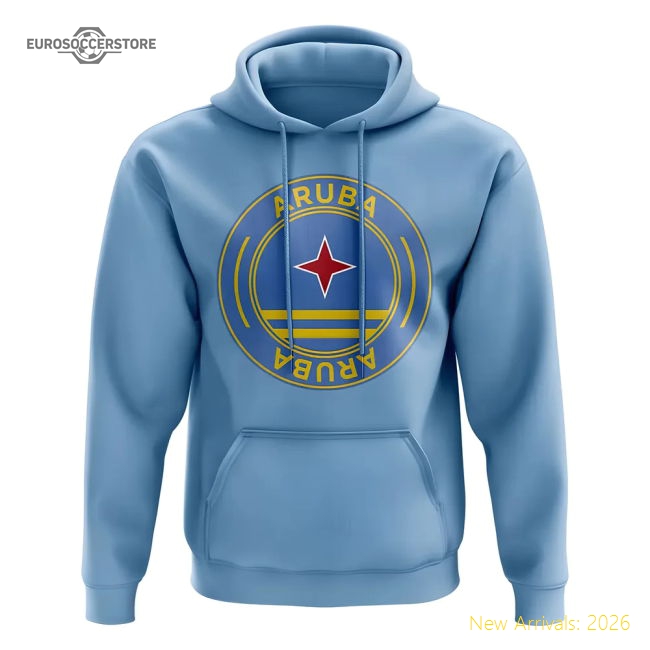 Aruba Football Badge Hoodie (sky) - Premium Collection - Fan Collection