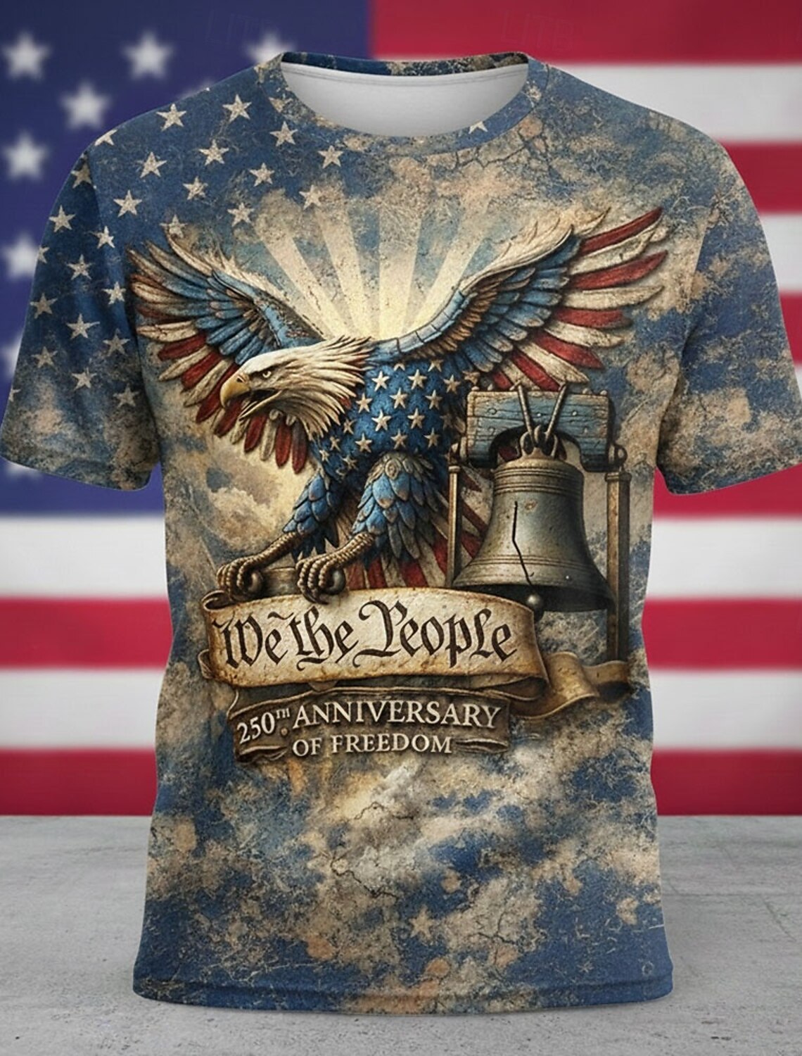4th of July 2026 250th Memorial Day Men's Patriotic Designer Patriot Short Sleeve T-Shirt