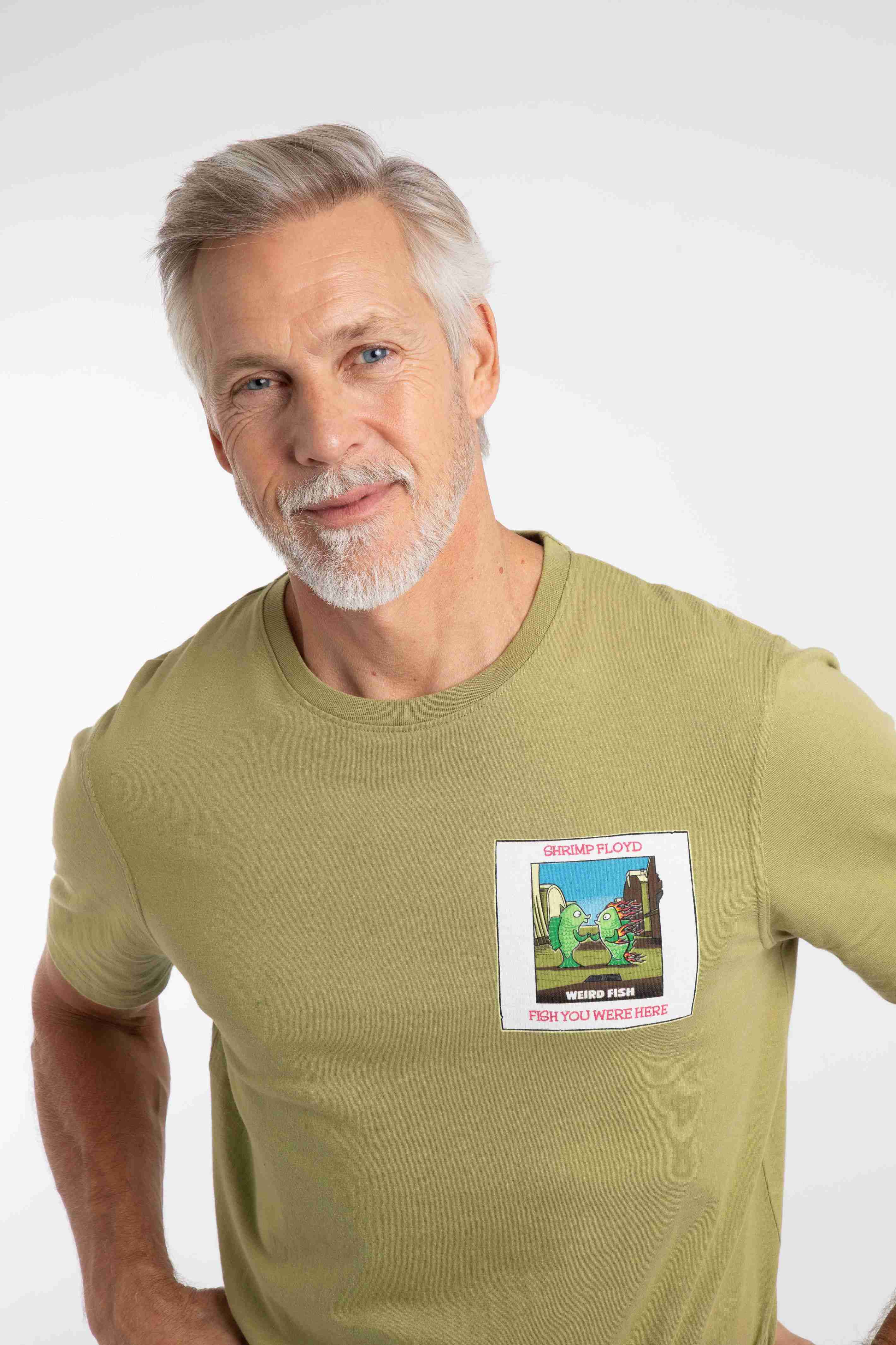 Fish You Were Here Back Print Artist T-Shirt WashedOak