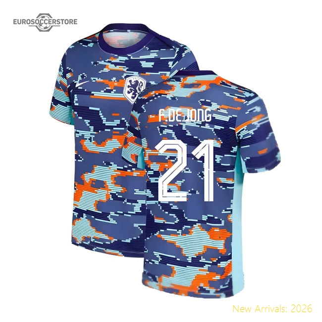 2024-2025 Netherlands Academy Pro Pre-Match Shirt (Blue) (F.De Jong 21)